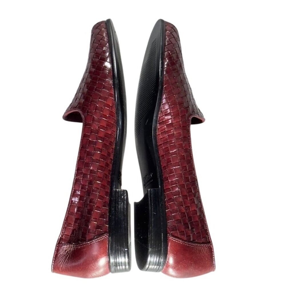 TROTTERS LIZ III Women's Woven Burgundy Leather Slip-On Loafers Size 9.5N - Picture 4 of 10
